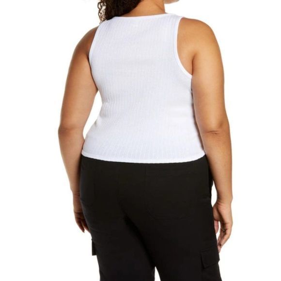 NWOT BP Rib Henley Tank in White (XL) - Picture 2 of 15